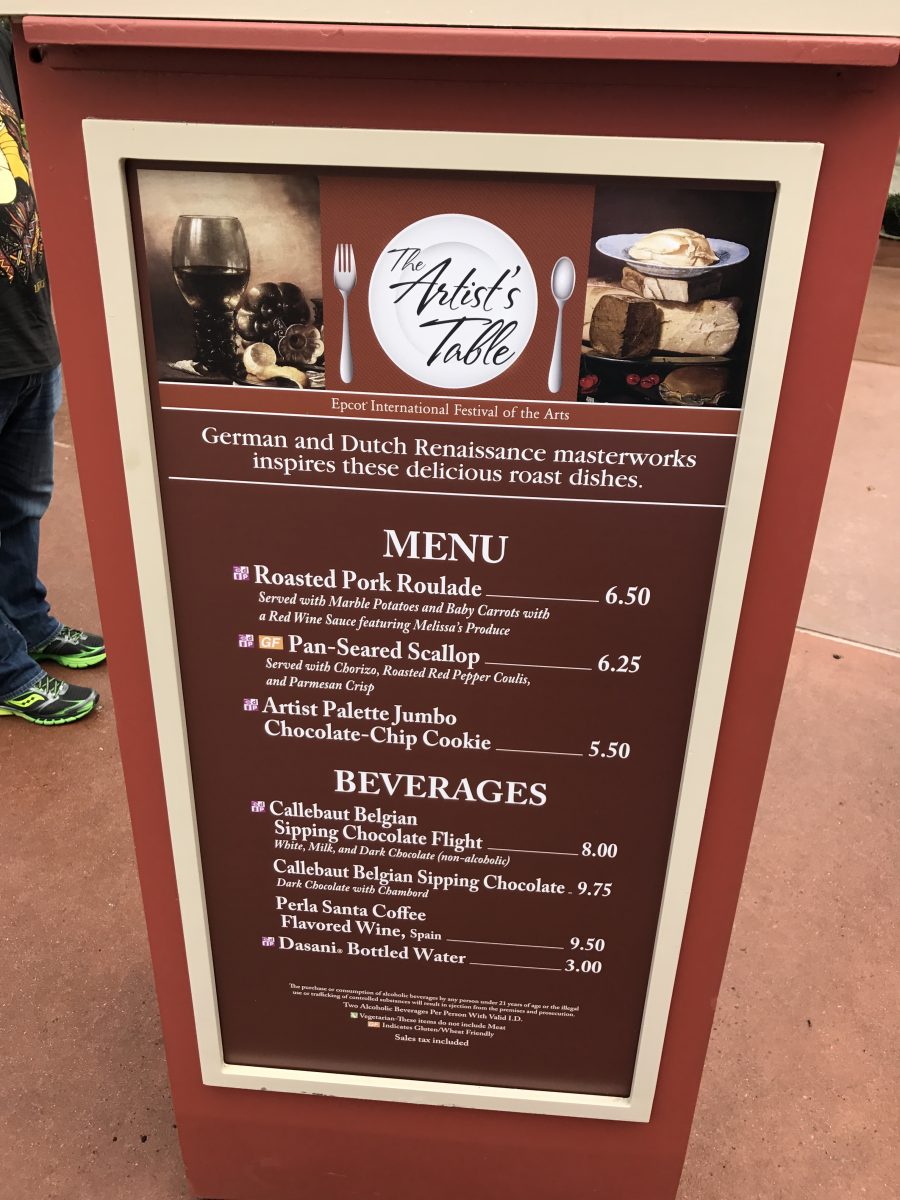 REVIEW: "The Artist's Table" Food Studio - Epcot International Festival of the Arts 2017