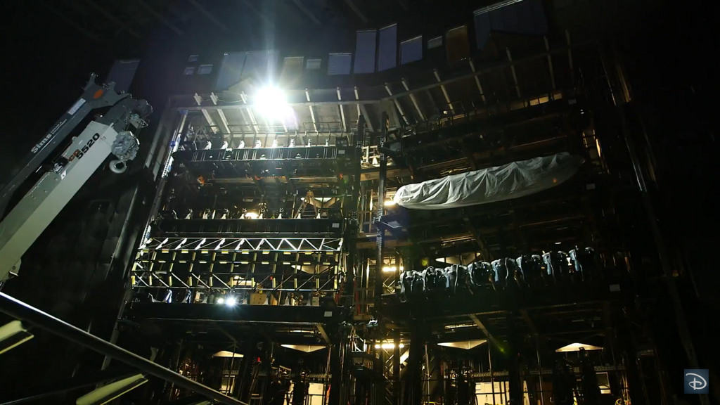 This is the structure to which the dozens of Banshees will be mounted, holding guests while they fly in Flight of Passage, Pandora: The World of AVATAR