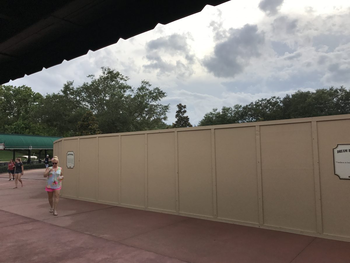Construction for the Epcot gondola station, International Gateway