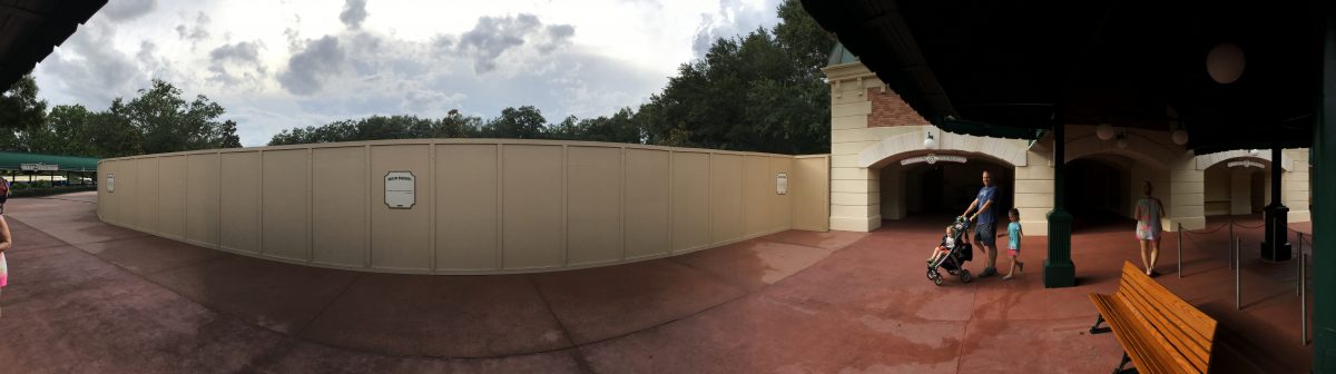 Construction for the Epcot gondola station, International Gateway
