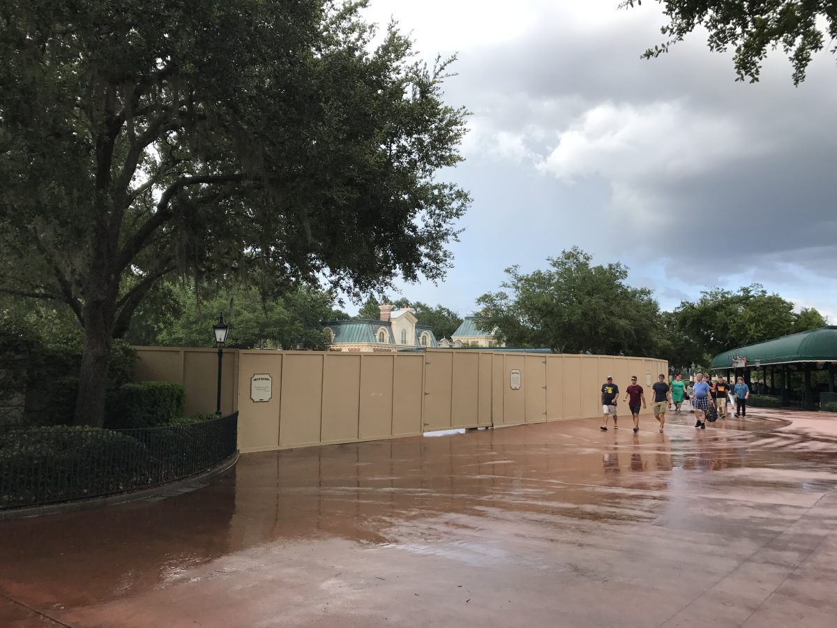 Construction for the Epcot gondola station, International Gateway