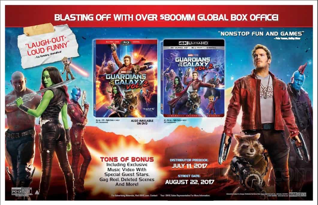 Disney's First 4K UltraHD Release is "Guardians Of The Galaxy Vol. 2"