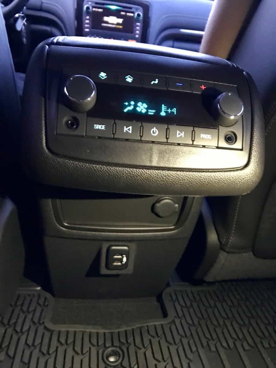 Climate control and USB charging ports in the back seats.