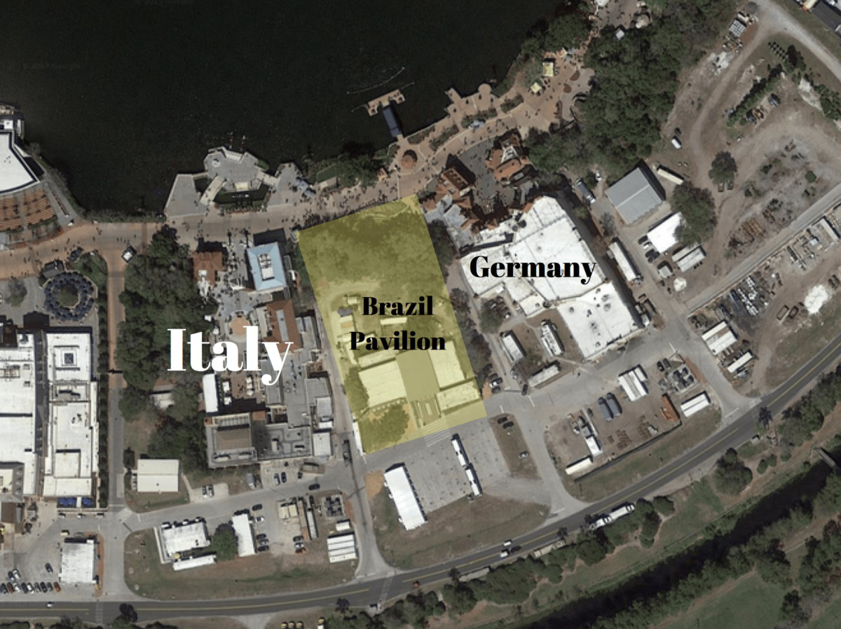Likely location for the new Brazil pavilion at Epcot