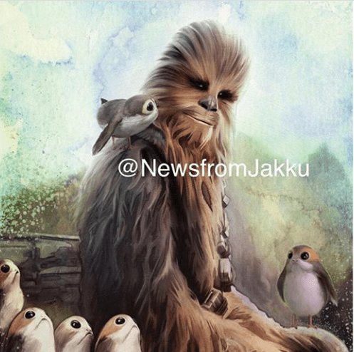 New Promo Art Of "Chewbacca And Friends" From "Star Wars: The Last Jedi"