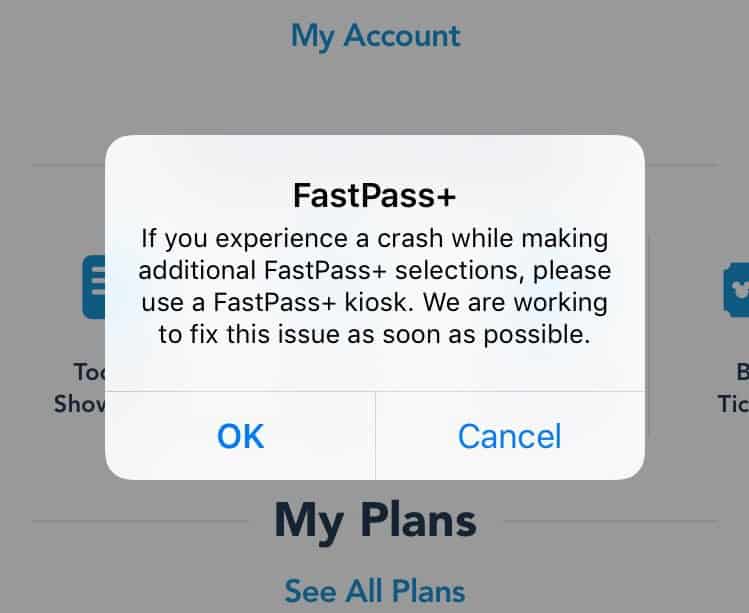 BREAKING: MyDisneyExperience App, FastPass+, and Reservations Currently Down at Disney World