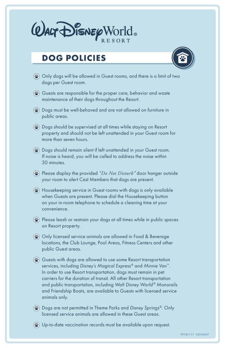 Walt Disney World Shares Official Rules & Policies for Dogs Staying at Resort Hotels