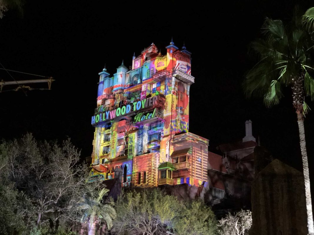 PHOTO: Hollywood Toy Hotel Projection In Use on Tower of Terror at Disney’s Hollywood Studios