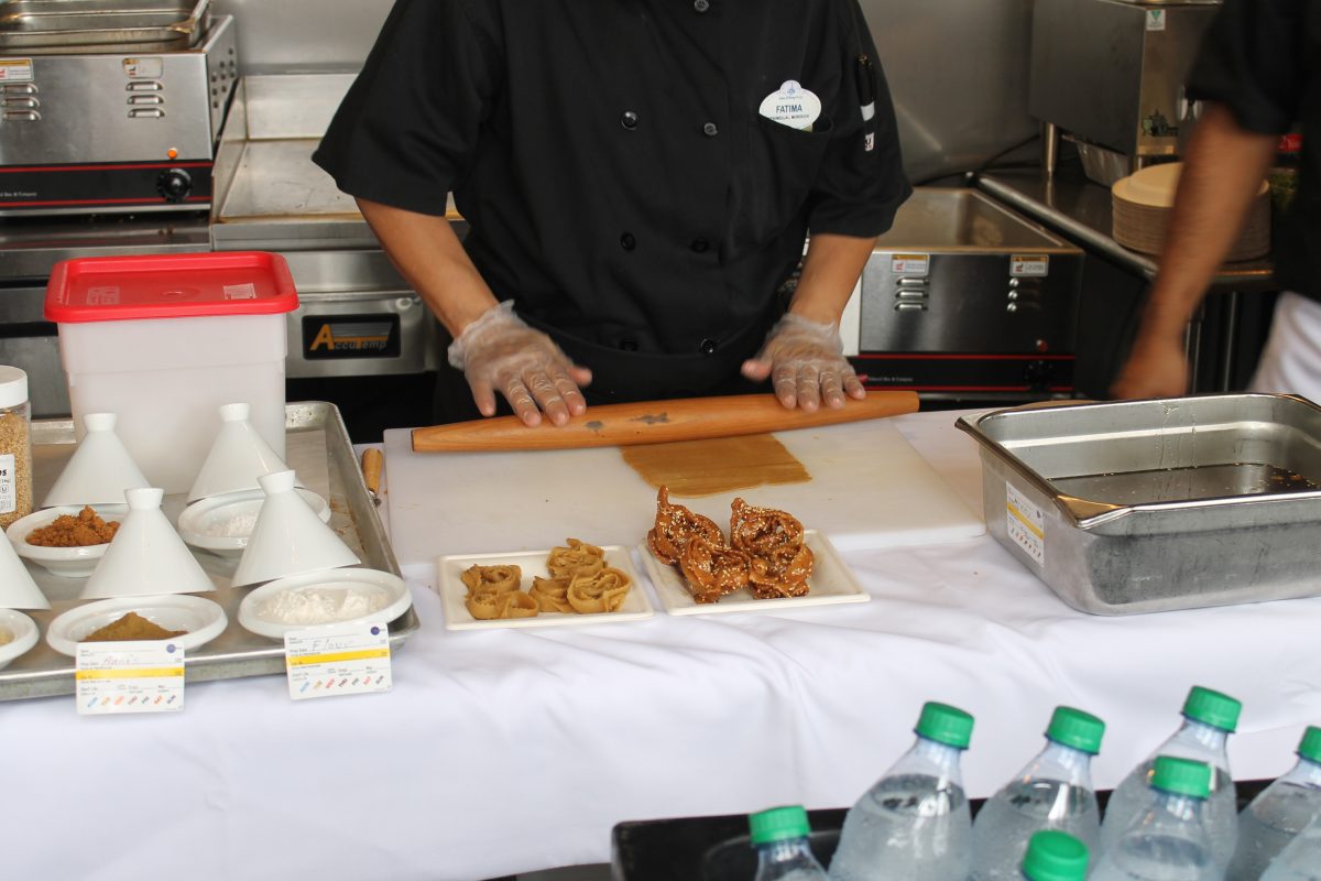 Chebbakia: Hand-twisted Strips of Fried Dough coated with Honey, Rosewater and Sesame Seeds $7.00