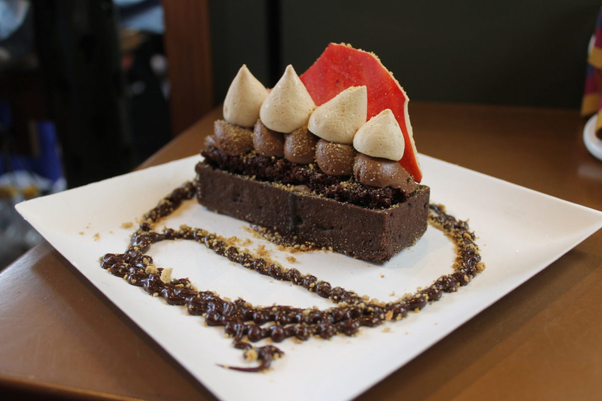 S’mores Tart: House-smoked Buttermilk Chocolate Cake with Chocolate Mousse, Toasted Marshmallow Meringue, Graham Cracker Dust and Malted Milk Chocolate Sauce - $6.50