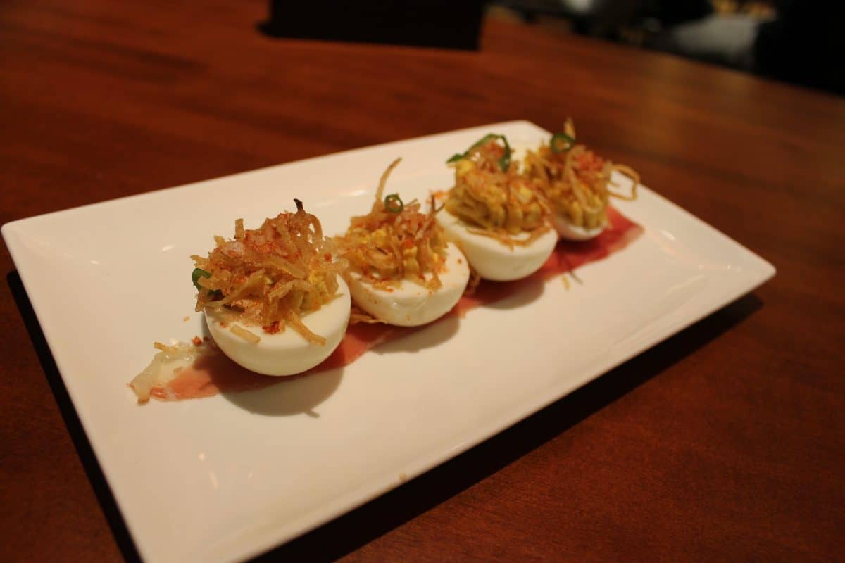 Deviled Eggs - Smoked Prosciutto, Crisp Potatoes - $12.00