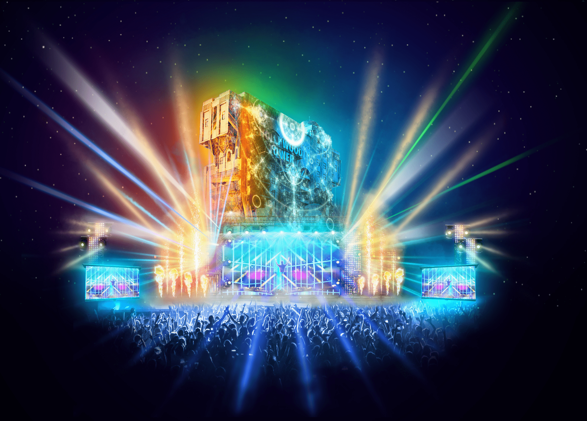 A concept art for Electroland 2018 in the Walt Disney Studios in Disneyland Paris.