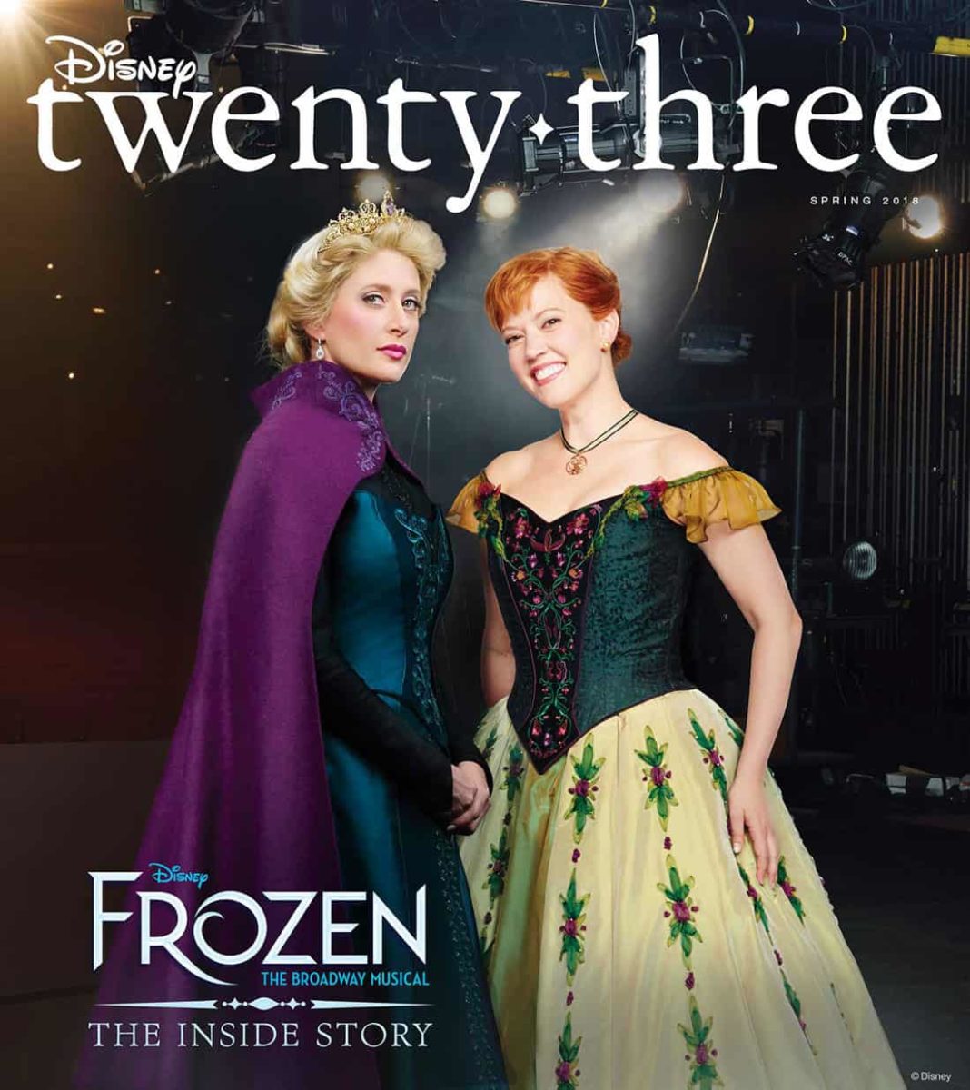 The cover picture for the Spring Disney Twenty-Three publication, featuring Frozen: The Broadway Musical.