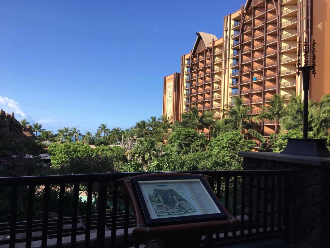Looking out from the lanai at The Aulani