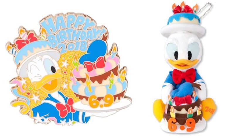Donald's Happy Birthday to Me! Tokyo Disney Resort, merchandise (pin and key chain).