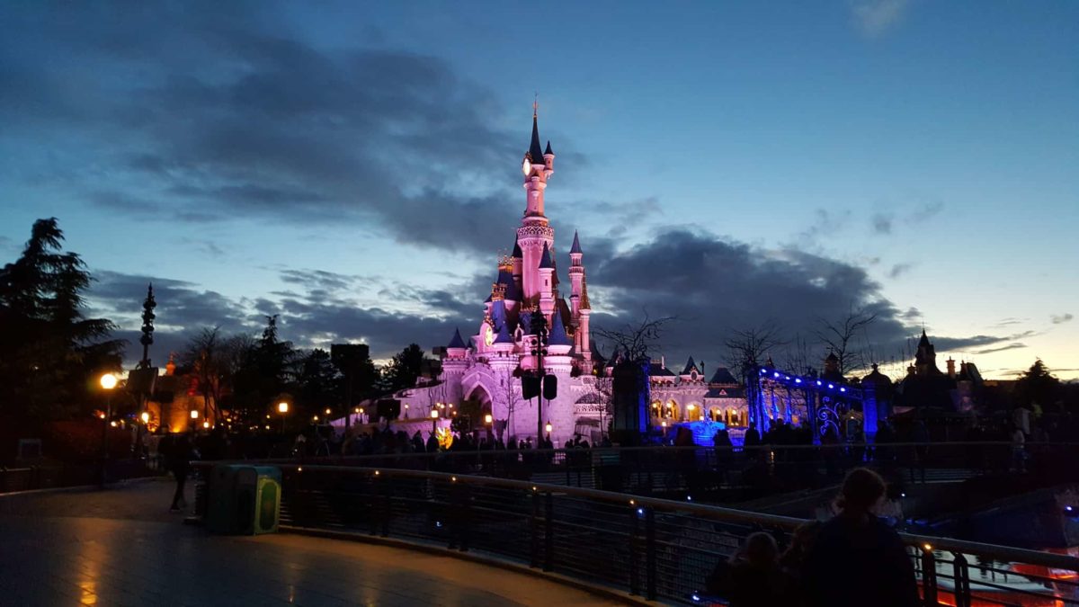 Castle in Disneyland Paris by night, April 2018.
