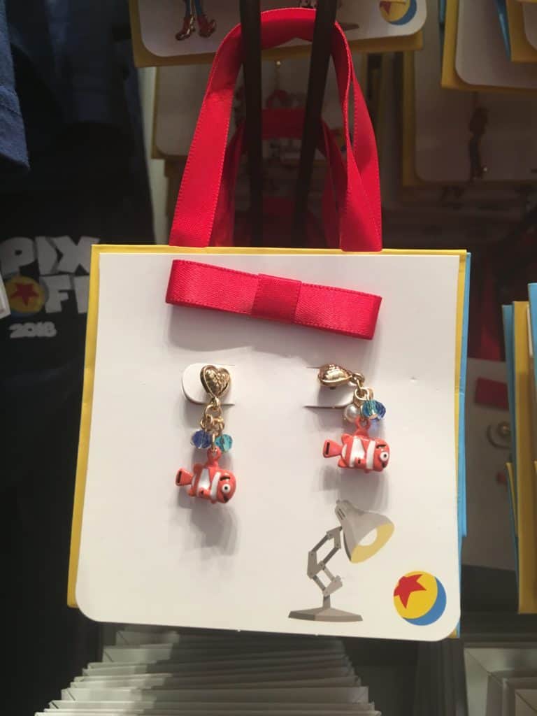 Earrings themed to Finding Dory, made for the PIXAR jewelry line