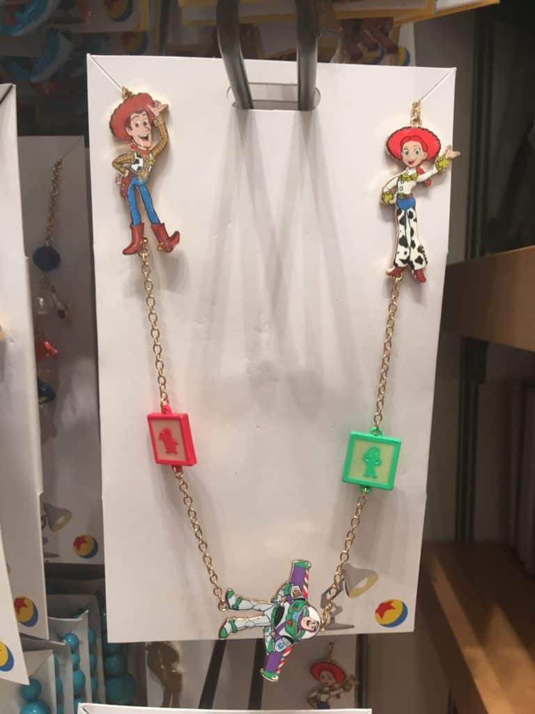 A Toy Story necklace from the PIXAR jewelry line