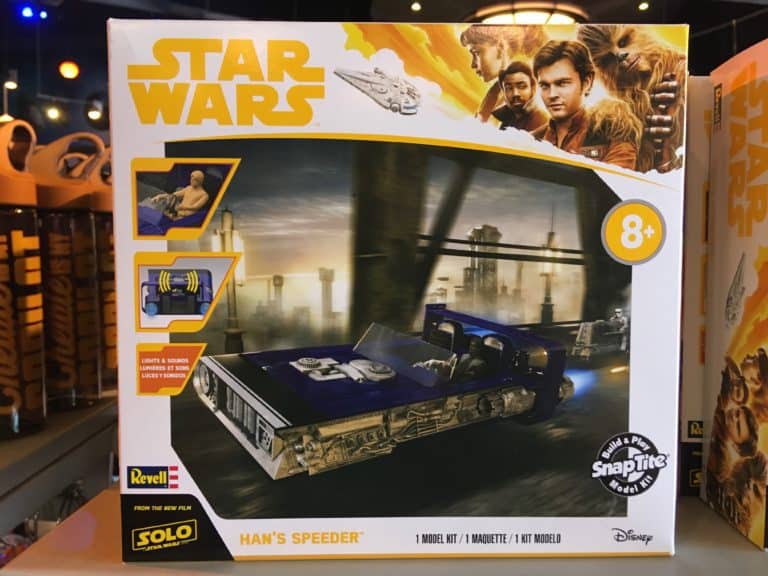 A Revell model kit of Han Solo's landspeeder, sold at Star Traders in Disneyland for the movie "Solo"