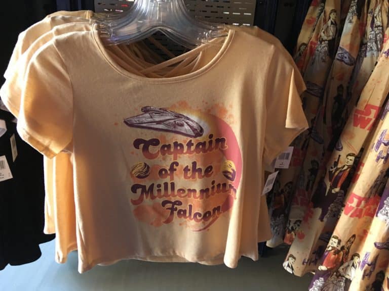A women's Star Wars top made by Her Universe, sold at Star Traders in Disneyland for the movie "Solo"