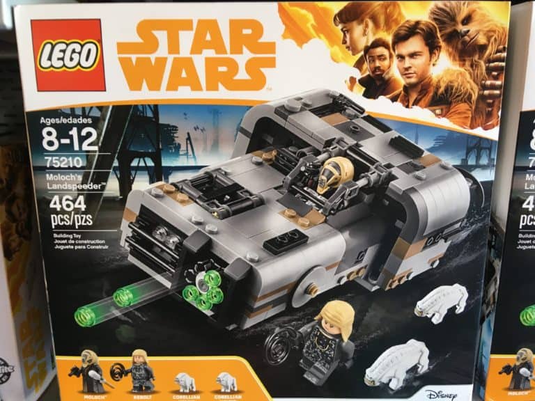 A LEGO Moloch's Landspeeder set, sold at Star Traders in Disneyland for the movie "Solo"