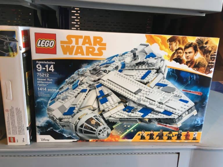 A LEGO Kessel Run Millennium Falcon set, sold at Star Traders in Disneyland for the movie "Solo"