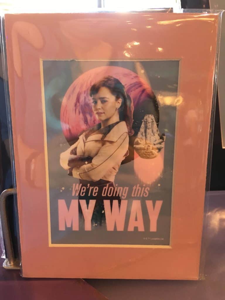 A Qi'ra print, sold at Star Traders in Disneyland for the movie "Solo"