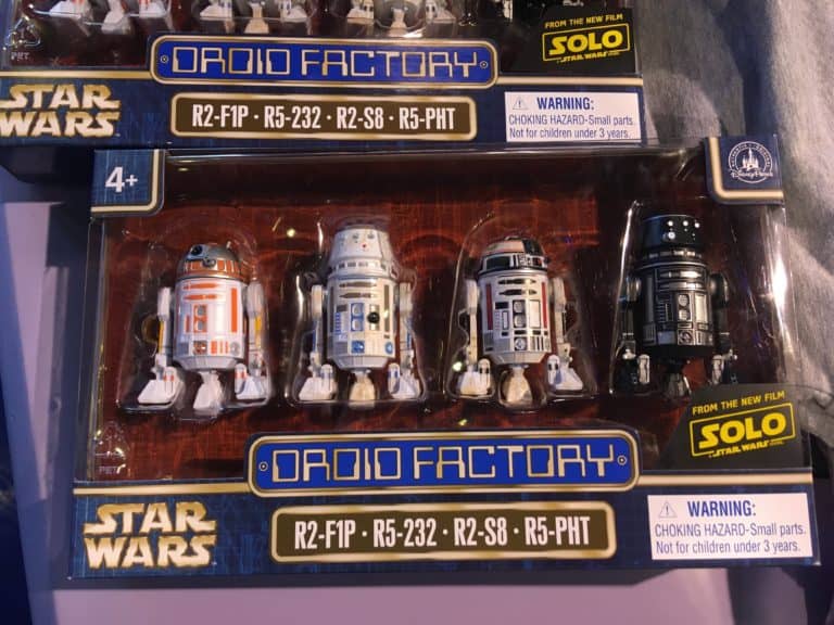A Droid Factory figure set made for the movie "Solo," sold at Star Traders in Disneyland 