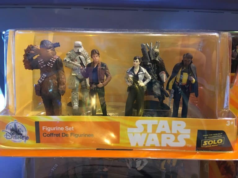a figurine set from the movie "Solo," sold at Star Traders in Disneyland