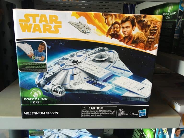 A Star Wars Force Link 2.0 Millennium Falcon play set, sold at Star Traders in Disneyland for the movie "Solo"