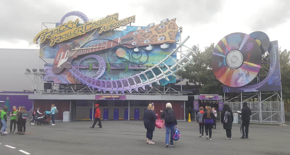 Rock 'n' Roller Coaster avec Aerosmith in Walt Disney Studios Park, Disneyland Paris, April 2018.