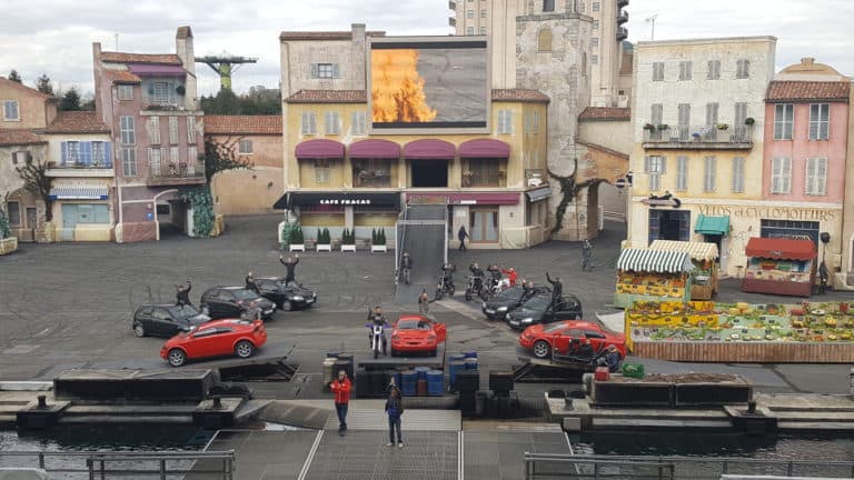 Moteurs Action! Stunt Show Spectacular cast in Walt Disney Studios Park, Disneyland Paris, April 2018.