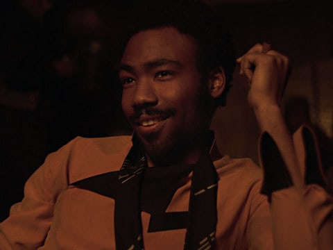 Donald Glover as Lando Calrissian in Solo: A Star Wars Story