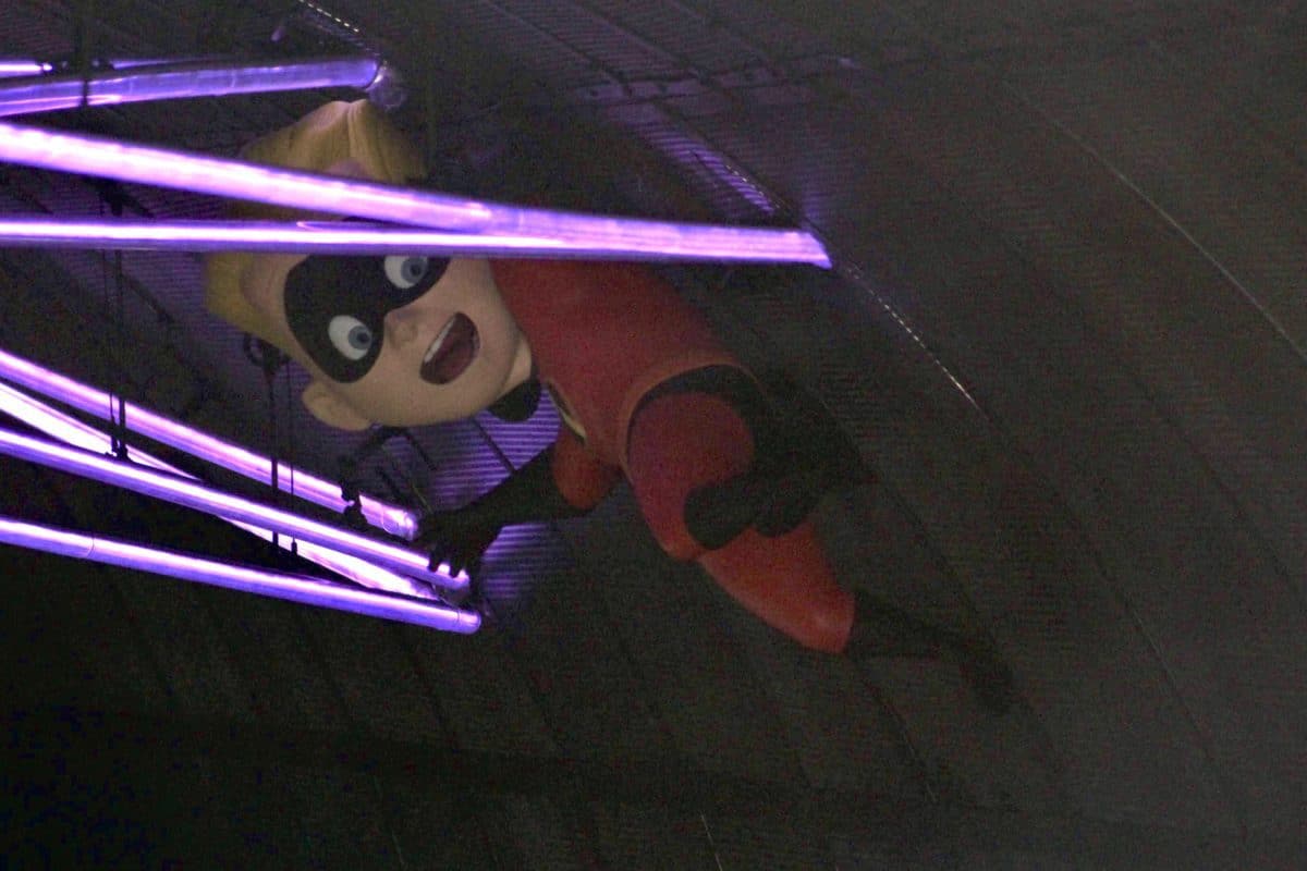 A quick peek inside the first tube on the Incredicoaster reveals Dash.