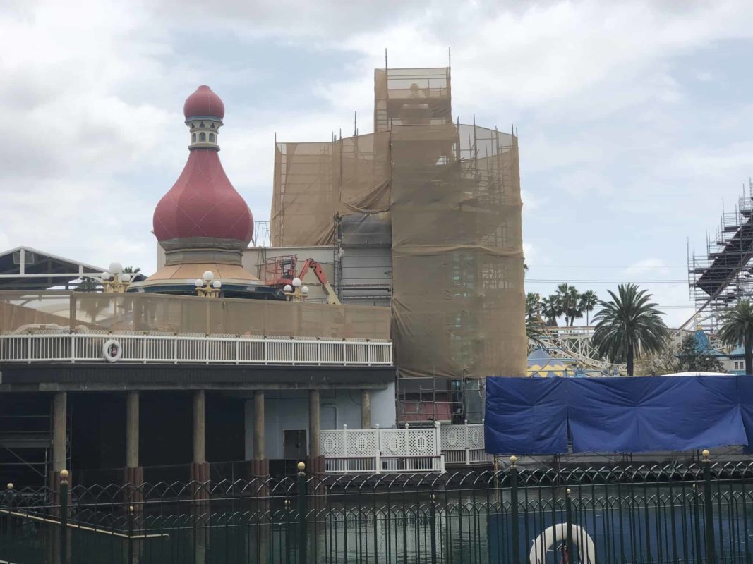 Construction continues at Lamplight Lounge in Disney California Adventure, as of May 1, 2018