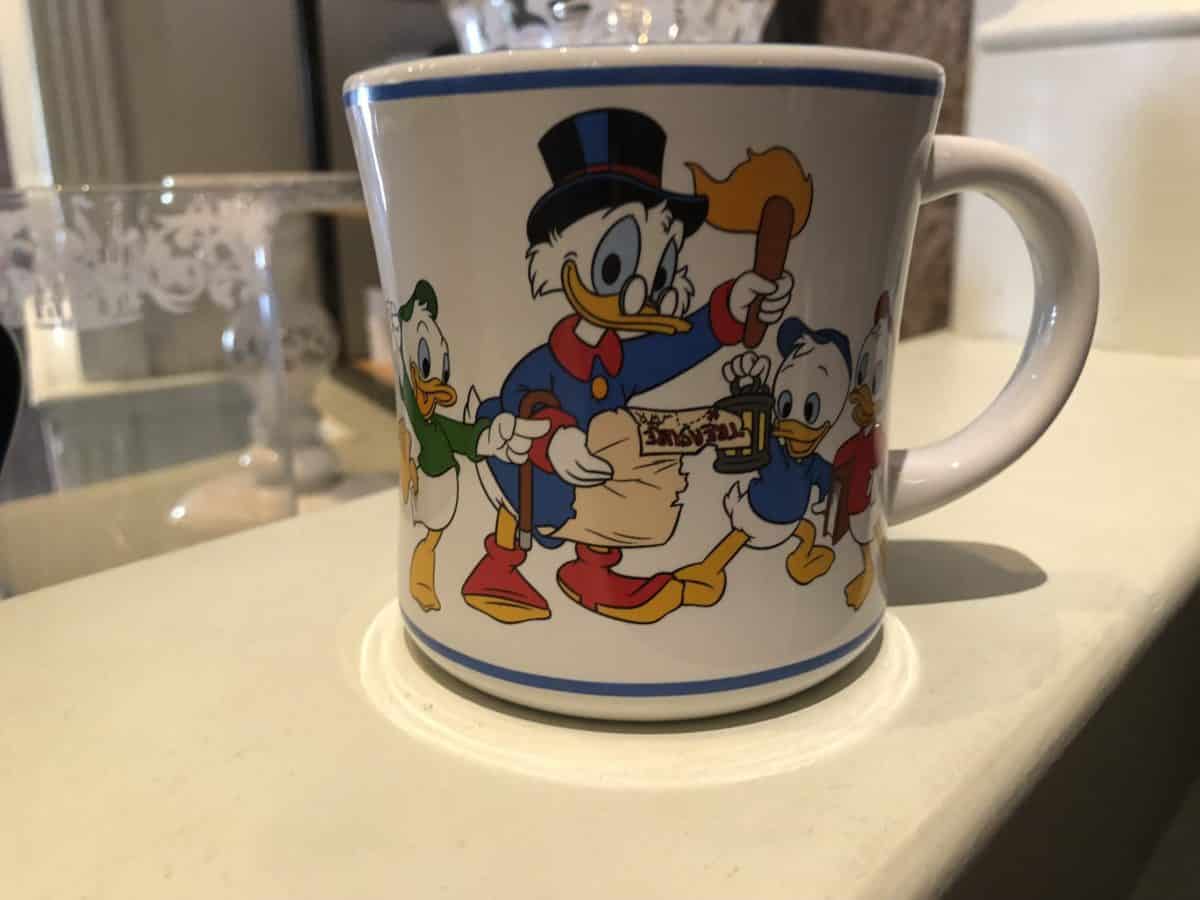 "Ducktale" characters on a Disney Afternoon mug, found at the Disneyland Resort