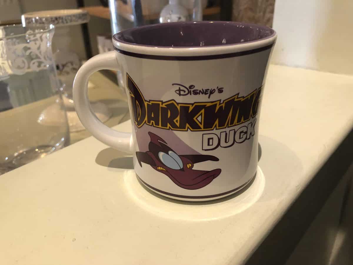 The back of the "Darkwing Duck" Disney Afternoon mug, found at Disneyland