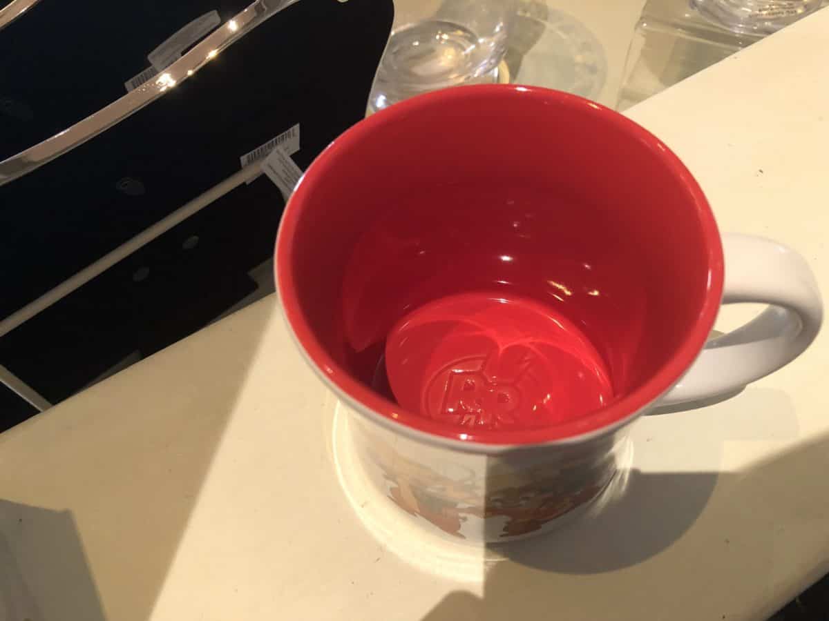 The detail on the inside of the "Chip and Dale: Rescue Rangers" Disney Afternoon mug, found at Disneyland