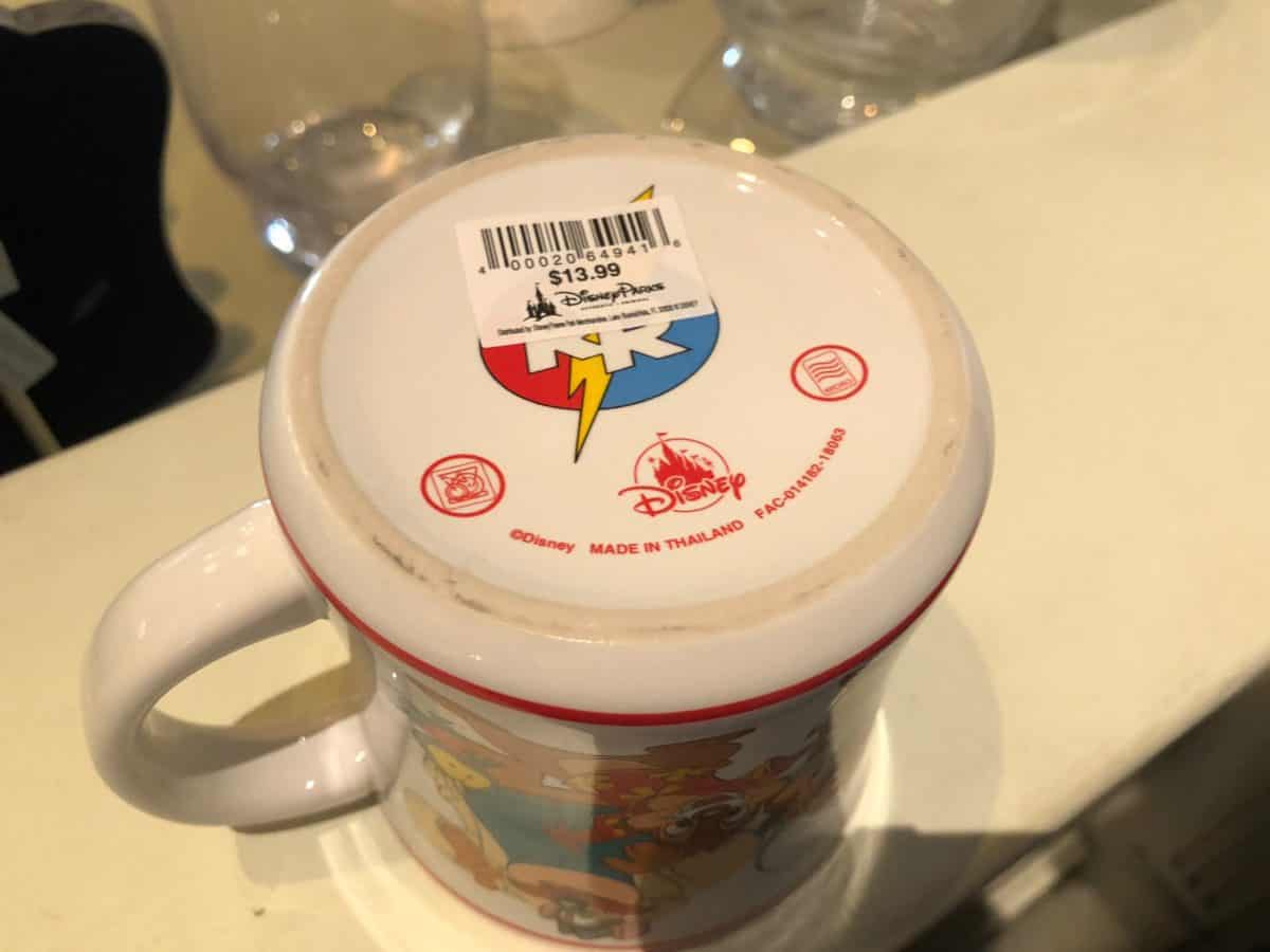 The detail on the bottom of "Chip and Dale: Rescue Rangers" Disney Afternoon mug, found at Disneyland 