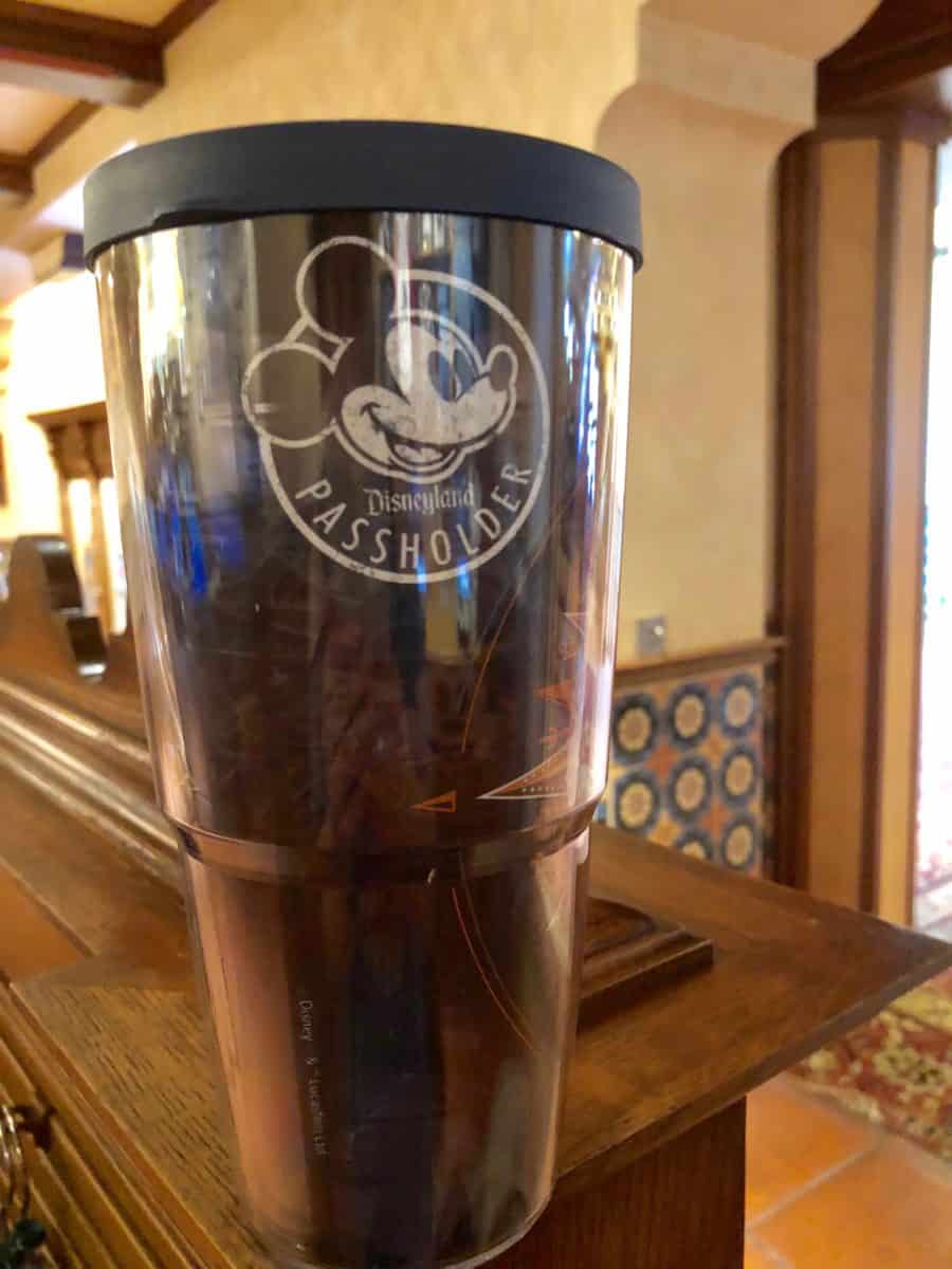 The Annual Passholder logo on the Disneyland Annual Passholder-exclusive Tervis Tumbler, part of the "Discover the Magic" line
