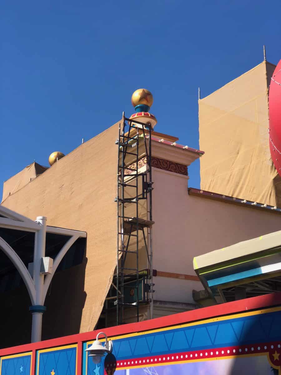 The construction seen at PIXAR Pier's Lamplight Lounge in Disney California Adventure as of May 4, 2018