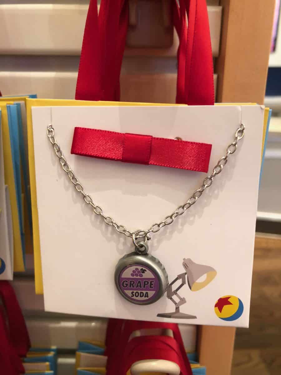 An "Up" Ellie Badge necklace, sold at Disneyland as of May 4, 2018