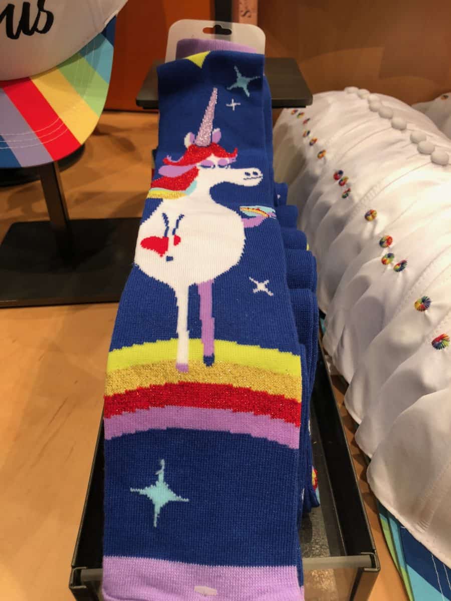 Socks featuring the unicorn from "Inside Out" sold at Disneyland, as of May 4, 2018