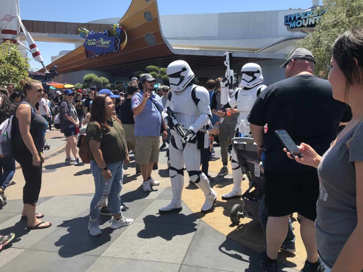 Storm Troopers roamed Tomorrowland on May the Fourth, also known as Star Wars Day, at Disneyland