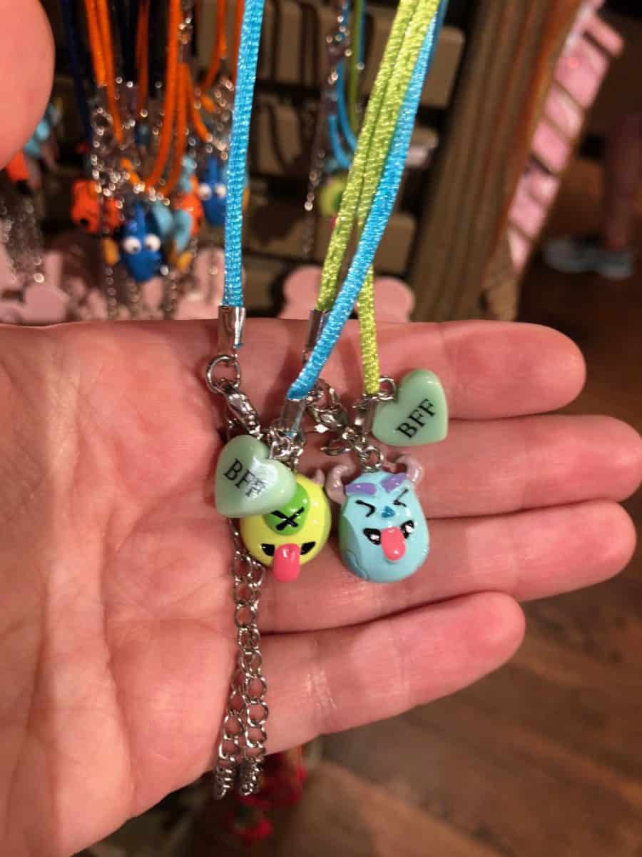 Disney Emoji Best Friend necklace set themed to 'Monsters Inc.,' as seen on May 10, 2018