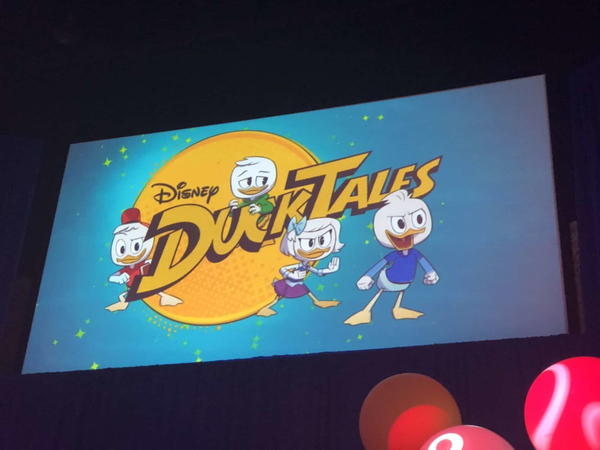 A screen from the "DuckTales" panel at the Disney Channel GO! Fan Fest in Disney California Adventure