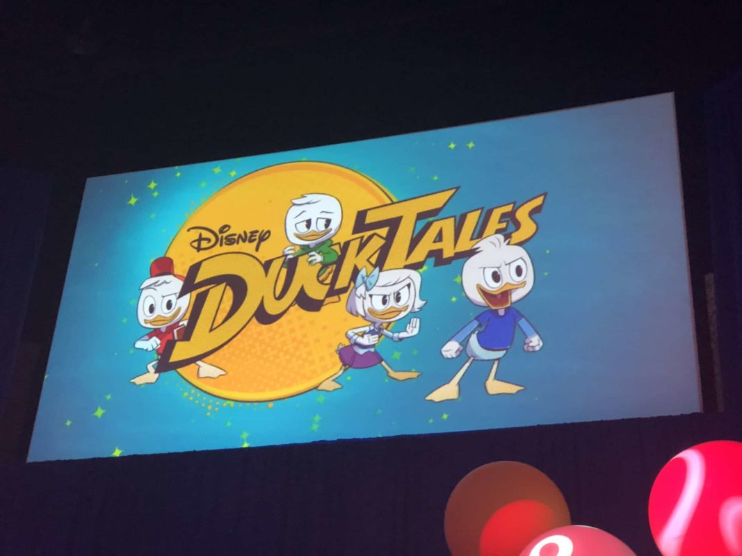 A screen from the "DuckTales" panel at the Disney Channel GO! Fan Fest in Disney California Adventure