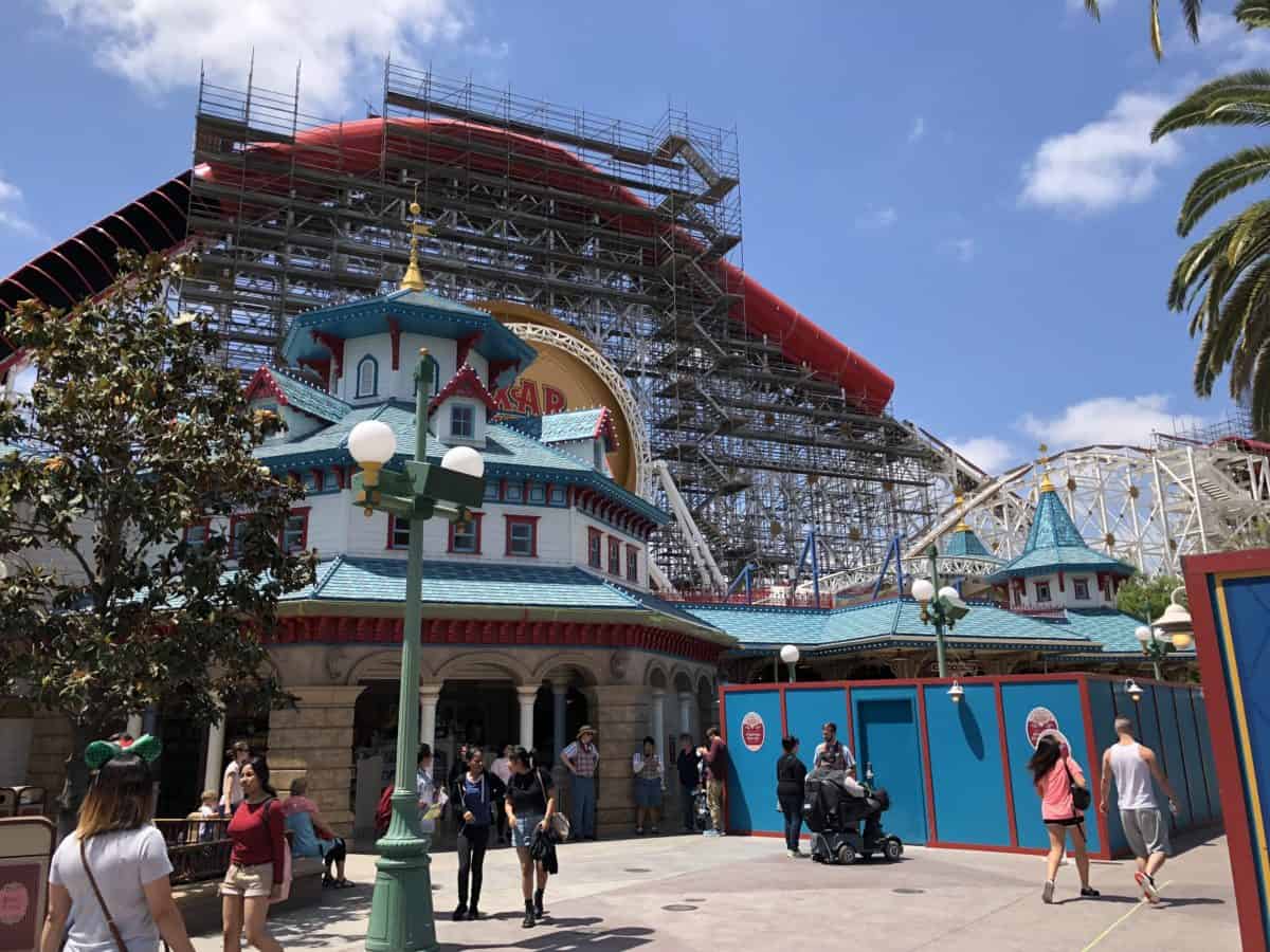 Toy Story Midway Mania in Disney California Adventure was repainted (photo taken on May 15, 2018)