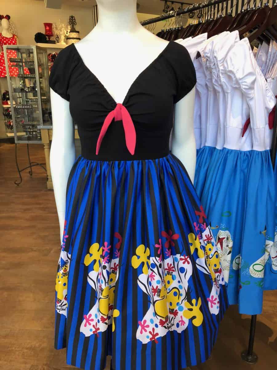 One of the new dresses at the Disney Dress shop featuring art from Mary Blair (photo taken May 16, 2018)