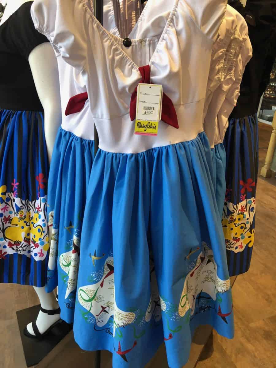 One of the new dresses at the Disney Dress shop featuring art from Mary Blair (photo taken May 16, 2018)